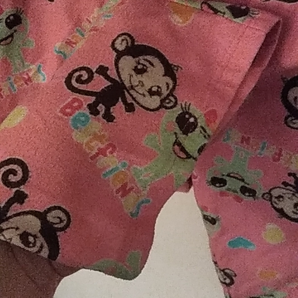 Girls 5T Best friends Monkey Frog Hearts Joe Boxer Pajama Set 4 Glitter Buttons - Picture 9 of 12